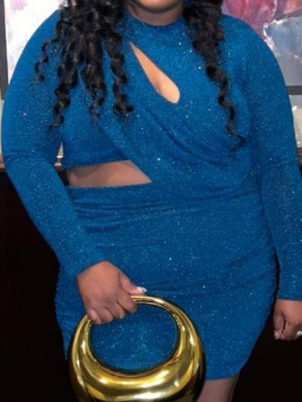 Fashion Nova Teal Sparkle Dress Size 2X